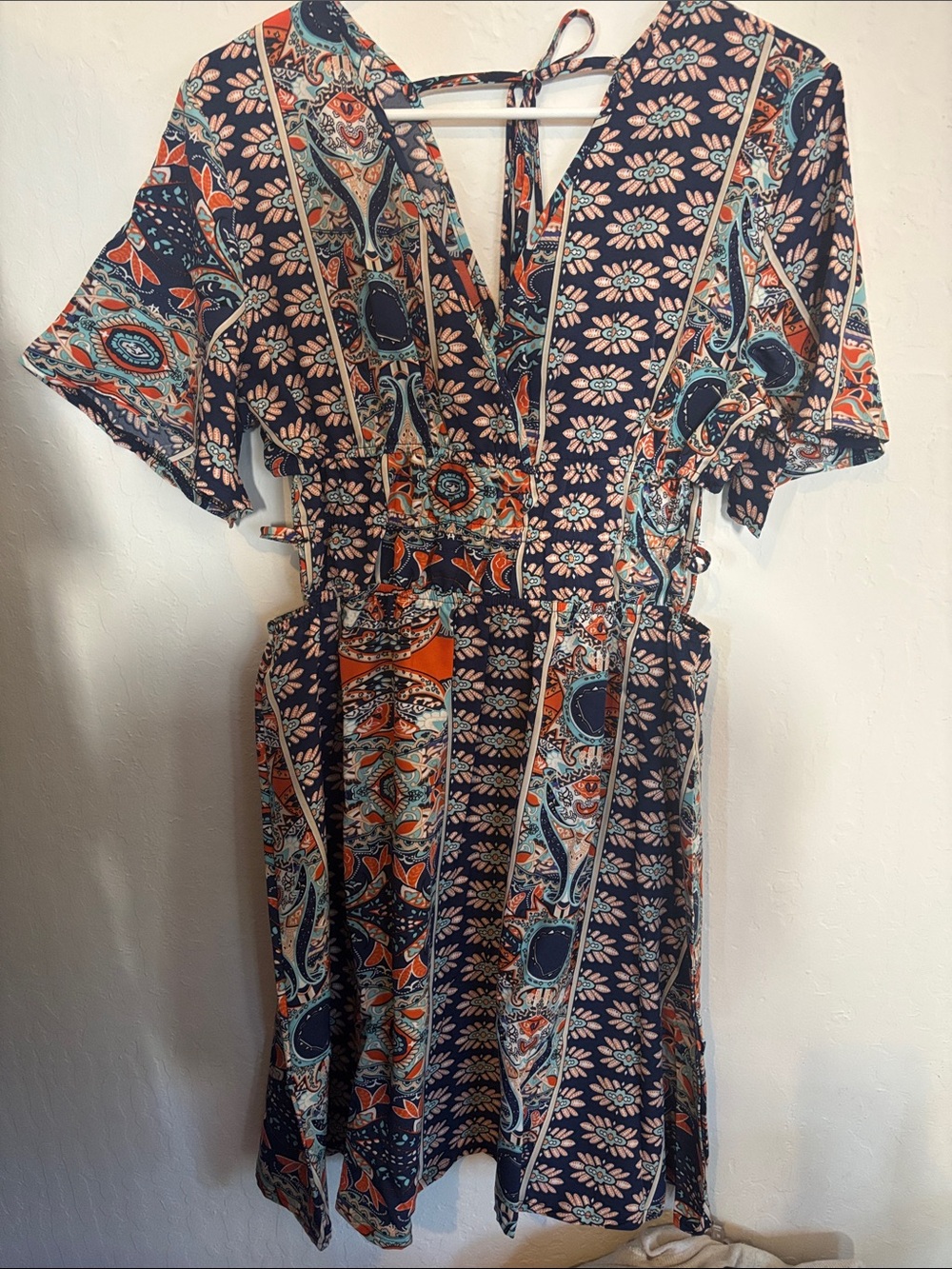 Boho Floral Tie-Back Dress